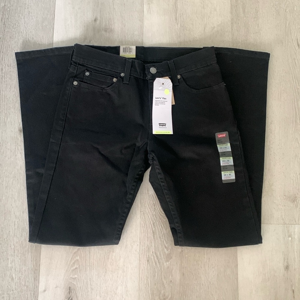 NWT Levi’s 511 Slim 28x30 Black Denim Cotton Jeans